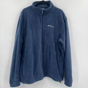 Columbia Blue Long Sleeve Embroidered Logo Fleece Jacket XXL